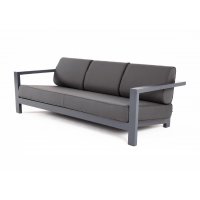 "Гранада" диван 3-местный, каркас алюминий темно-серый (RAL7024) шагрень, ткань темно-серая 027