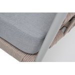 "Диего" кресло плетеное из роупа, каркас алюминий светло-серый (RAL7035) муар, роуп бежевый круглый, ткань светло-серая