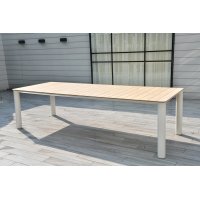 "Прага" обеденный стол с тиковой столешницей и алюминиевым каркасом "Прага" обеденный стол с тиковой столешницей и алюминиевым каркасом