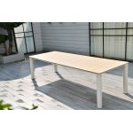 "Прага" обеденный стол с тиковой столешницей и алюминиевым каркасом "Прага" обеденный стол с тиковой столешницей и алюминиевым каркасом