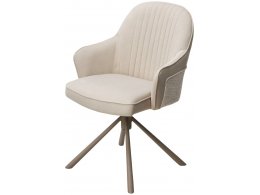 Стул RIKARD 360 град. кремовый RIELY-111 /PRESENT-120, шенилл - велюр / латте каркас, ®DISAUR