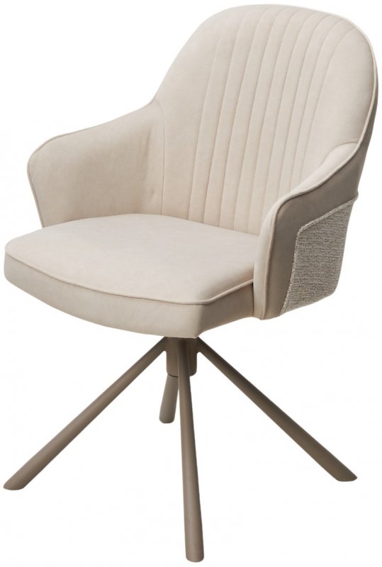 Стул RIKARD 360 град. кремовый RIELY-111 /PRESENT-120, шенилл - велюр / латте каркас, ®DISAUR