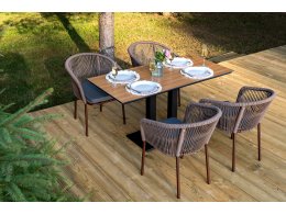 "Каффе Дабл" обеденная группа на 4 персоны, цвет "дуб"