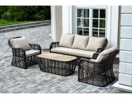 "Ницца" лаунж-зона из искусственного ротанга, цвет бронзовый "Ницца" лаунж-зона из искусственного ротанга, цвет бронзовый