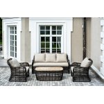 "Ницца" лаунж-зона из искусственного ротанга, цвет бронзовый "Ницца" лаунж-зона из искусственного ротанга, цвет бронзовый