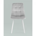 Стул Chilly велюр серебристый белые ножки