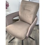 Стул KINNET 360 град. поворот.  MOHAIR-440 / CASTEL-20 Шоколадный,ткань/ Тем.-серый каркас, ®DISAUR