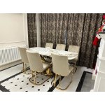 Стул обеденный Пресли DX-2055-1, 42х44х92, бежевый, золото