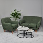 Диван Picasso двухместный зелёный, шенилл