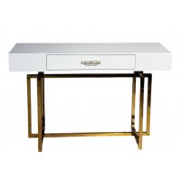 Стол-консоль Гарда-1 P-MJ-003, 120х40х76 см, белый/золото Стол-консоль Гарда-1 P-MJ-003, 120х40х76 см, белый/золото