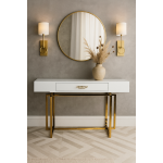 Стол-консоль Гарда-1 P-MJ-003, 120х40х76 см, белый/золото Стол-консоль Гарда-1 P-MJ-003, 120х40х76 см, белый/золото