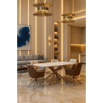 Стол обеденный Неаполь160 TW-1162-T-1,160x90x76 см, белый мрамор