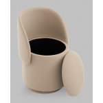 Пуф-трансформер Таунсвилл вращающийся с ящиком велюр бежевый