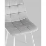 Стул Chilly велюр серебристый белые ножки