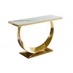 Стол-консоль Прайм IST-803,120х40х78 см, жемчужный белый/золотой