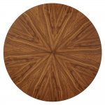 Стол Liverpool диам.110см, шпон орех лучевой набор, с хромированными ножками