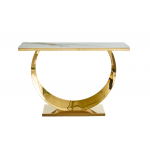 Стол-консоль Прайм IST-803,120х40х78 см, жемчужный белый/золотой