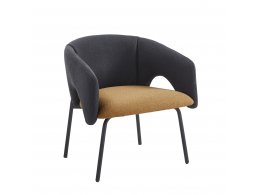 Кресло лаунж Afrida рогожка тёмно-синий горчичный