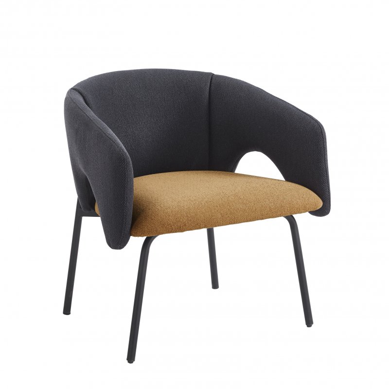 Кресло лаунж Afrida рогожка тёмно-синий горчичный