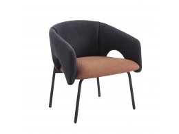 Кресло лаунж Afrida рогожка тёмно-синий терракот