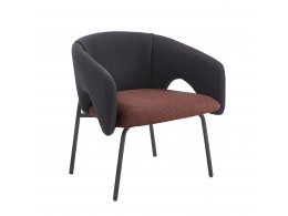 Кресло лаунж Afrida рогожка черный бордо