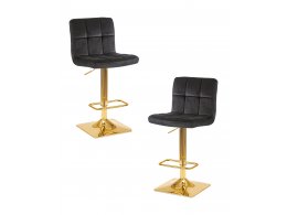 Набор 2 шт Стул барный DOBRIN GOLDIE, черный велюр (MJ9-101)