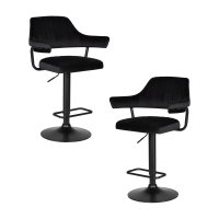 Набор 2 шт Стул барный DOBRIN CHARLY BLACK, черный велюр (MJ9-101)