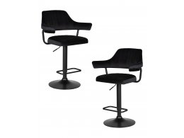 Набор 2 шт Стул барный DOBRIN CHARLY BLACK, черный велюр (MJ9-101) Набор 2 шт Стул барный DOBRIN CHARLY BLACK, черный велюр (MJ9-101)