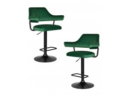 Набор 2 шт Стул барный DOBRIN CHARLY BLACK, зеленый велюр (MJ9-88) Набор 2 шт Стул барный DOBRIN CHARLY BLACK, зеленый велюр (MJ9-88)