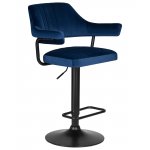 Набор 2 шт Стул барный DOBRIN CHARLY BLACK, синий велюр (MJ9-117)