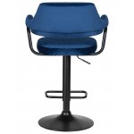 Набор 2 шт Стул барный DOBRIN CHARLY BLACK, синий велюр (MJ9-117)
