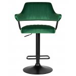 Набор 2 шт Стул барный DOBRIN CHARLY BLACK, зеленый велюр (MJ9-88)