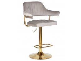 Стул барный DOBRIN CHARLY GOLD, серый велюр (MJ9-75)