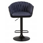 Набор 2 шт Стул барный DOBRIN LEON, синяя ткань (LAR-275-29)