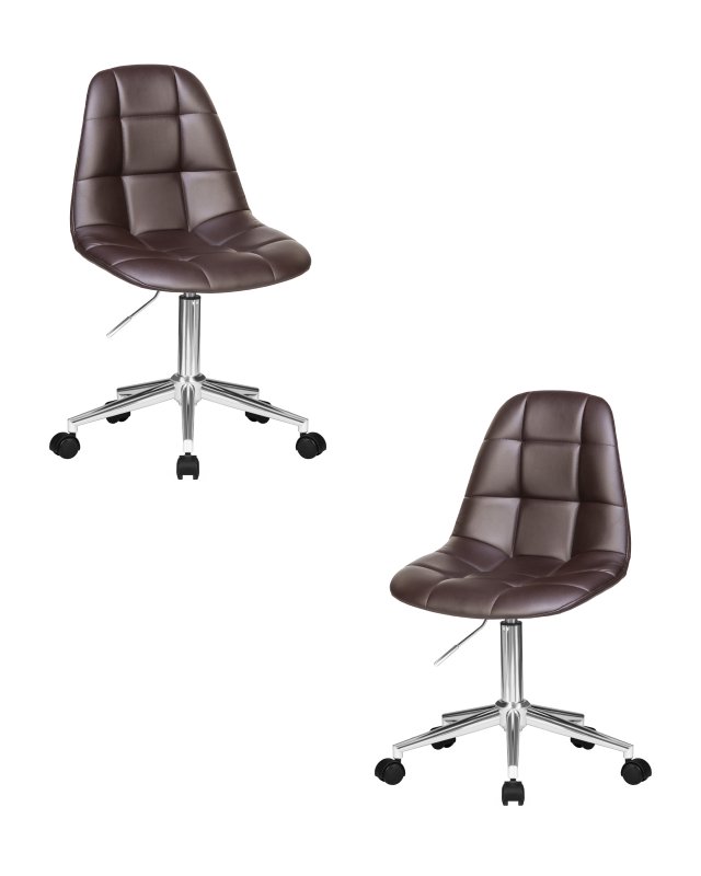 Набор 2 шт Офисное кресло для персонала DOBRIN MONTY, коричневый