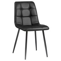 Стул обеденный DOBRIN ALEX, черные матовые ножки, чёрная экокожа (P-01)