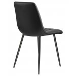 Стул обеденный DOBRIN ALEX, черные матовые ножки, чёрная экокожа (P-01)