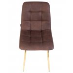 Стул обеденный DOBRIN ALEX, золотые ножки, коричневая микрофибра (PK-03)