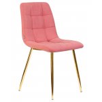 Стул обеденный DOBRIN ALEX, золотые ножки, розовая ткань (UF860-05B)