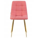 Стул обеденный DOBRIN ALEX, золотые ножки, розовая ткань (UF860-05B)
