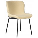 Набор 4 шт Стул обеденный DOBRIN MILO, черные ножки, кремовый букле (UF992-02)