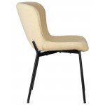 Набор 4 шт Стул обеденный DOBRIN MILO, черные ножки, кремовый букле (UF992-02)