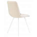 Стул обеденный DOBRIN ALEX SQUARE, белые ножки, кремовая ткань (UF860-01B)