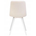 Стул обеденный DOBRIN ALEX SQUARE, белые ножки, кремовая ткань (UF860-01B)