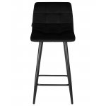 Стул полубарный DOBRIN OLIVIA, черные матовые ножки, черный велюр (108-77)
