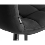 Стул полубарный DOBRIN OLIVIA, черные матовые ножки, черный велюр (108-77)