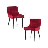 Набор 2 шт Стул обеденный DOBRIN RICHARD, черные матовые ножки, бордовый велюр (V108-85)