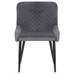 Набор 2 шт Стул обеденный DOBRIN RICHARD, черные матовые ножки, темно-серый велюр (V108-91)