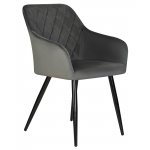 Набор 2 шт Стул обеденный DOBRIN ROBERT, черные матовые ножки, велюр V108-92 Антрацит