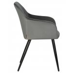 Набор 2 шт Стул обеденный DOBRIN ROBERT, черные матовые ножки, велюр V108-92 Антрацит